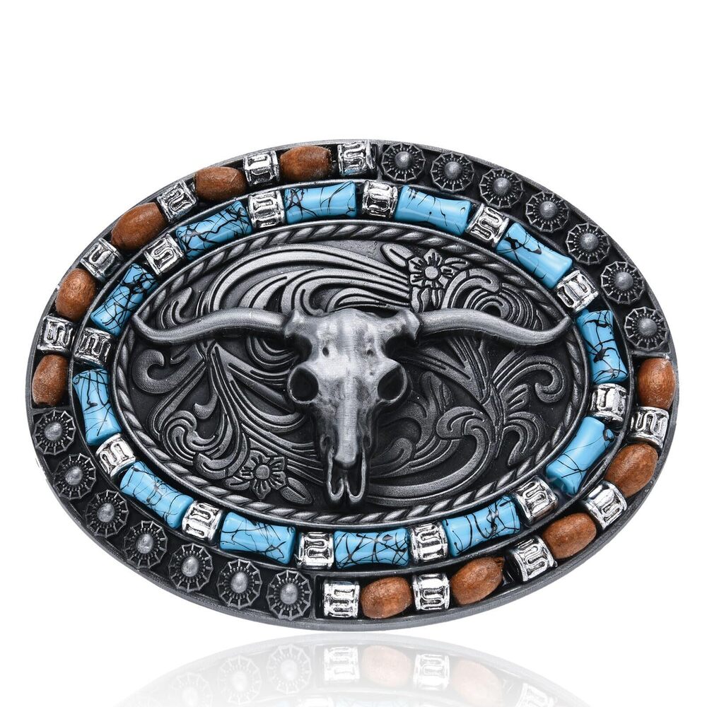 3152 Horse Belt Buckle , Western Long Horn Bull Belt Buckle│Vintage Cowboy